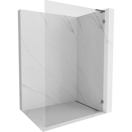 Mexen Lunar L Walk-in Shower Screen Right 100 x 200 cm, Transparent 8 mm, Brushed Gun Gray - 830L-100-000-66-00-P
