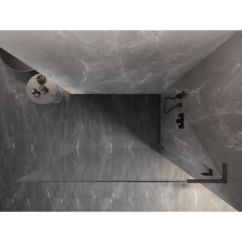 Mexen Lunar L Shower Wall Walk-in Right 110 x 200 cm, Transparent 8 mm, Brushed Gun Gray - 830L-110-000-66-00-P