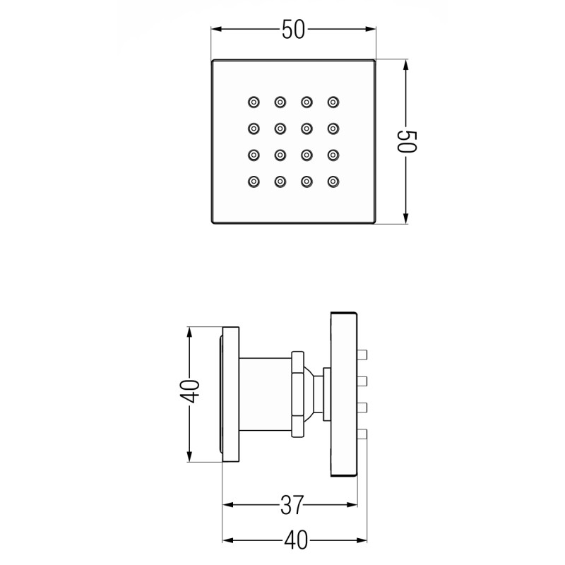 Mexen surface-mounted side nozzle, gun gray brushed - 79360-66