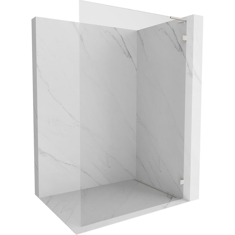 Mexen Lunar L Shower Screen Walk-in Right 80 x 200 cm, Transparent 8 mm, Brushed Nickel - 830L-080-000-97-00-P
