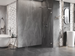 Mexen Lunar L Shower Wall Walk-in Right 100 x 200 cm, Transparent 8 mm, Brushed Nickel - 830L-100-000-97-00-P