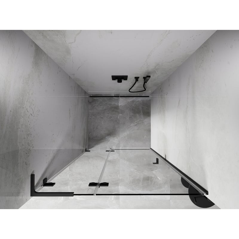 Mexen Lunar L shower door swing left 80 cm, transparent, gun metal - 834L-080-000-95-00-L