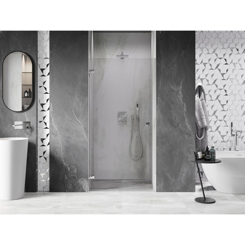 Mexen Lunar-B left hinged shower door 85 cm, transparent, chrome - 832-085-000-01-00-L