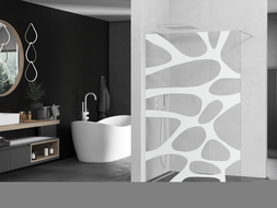 Mexen Kioto shower screen 110 x 200 cm, Transparent/White pattern 8 mm, White - 800-110-101-20-97
