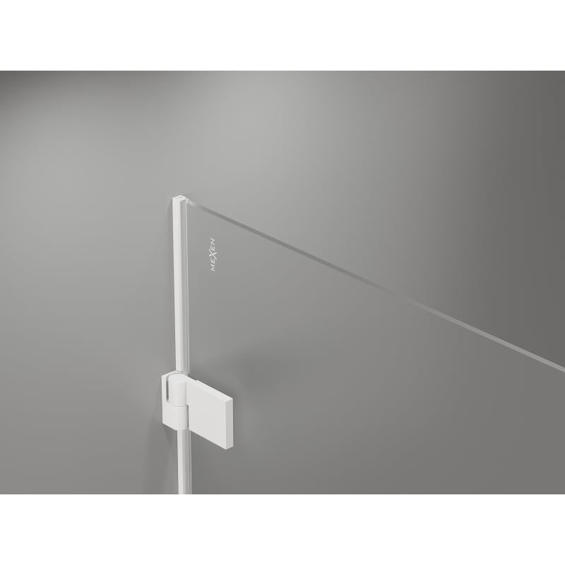 Mexen Lunar-B 60 cm Left Hinged Shower Door, Transparent, White - 832-060-000-20-00-L