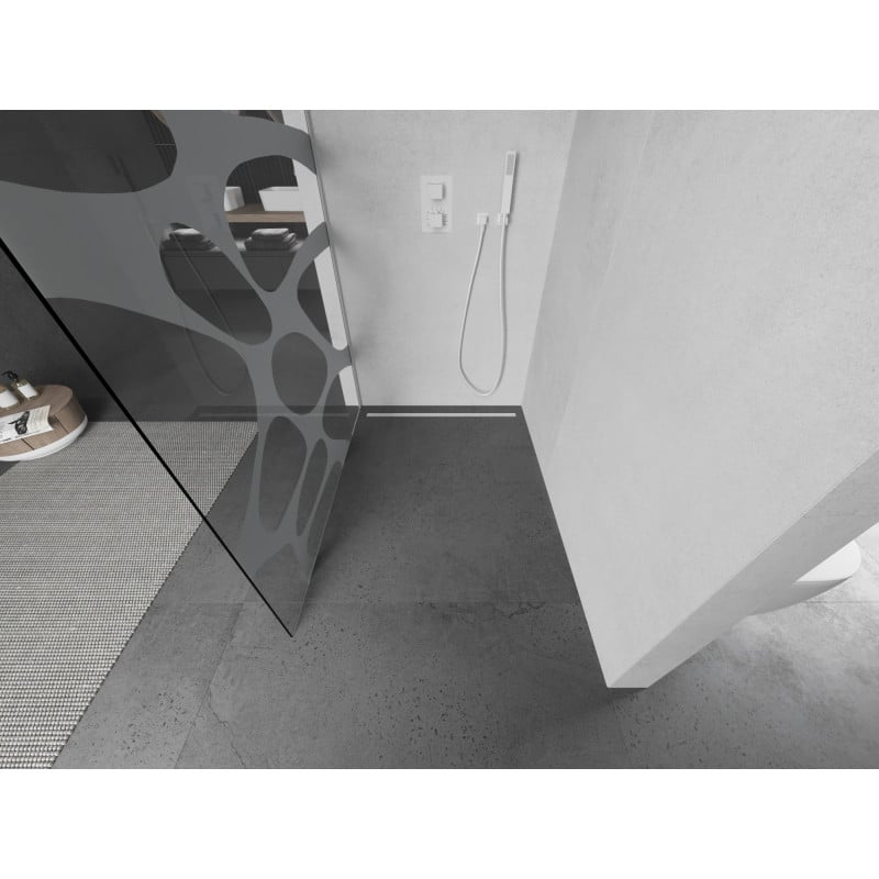 Mexen Kioto Walk-in Shower Wall 120 x 200 cm, White Wave 8 mm, White - 800-120-101-20-97