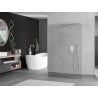 Mexen Kioto free-standing shower wall 140 x 200 cm, transparent 8 mm, white - 800-140-002-20-00