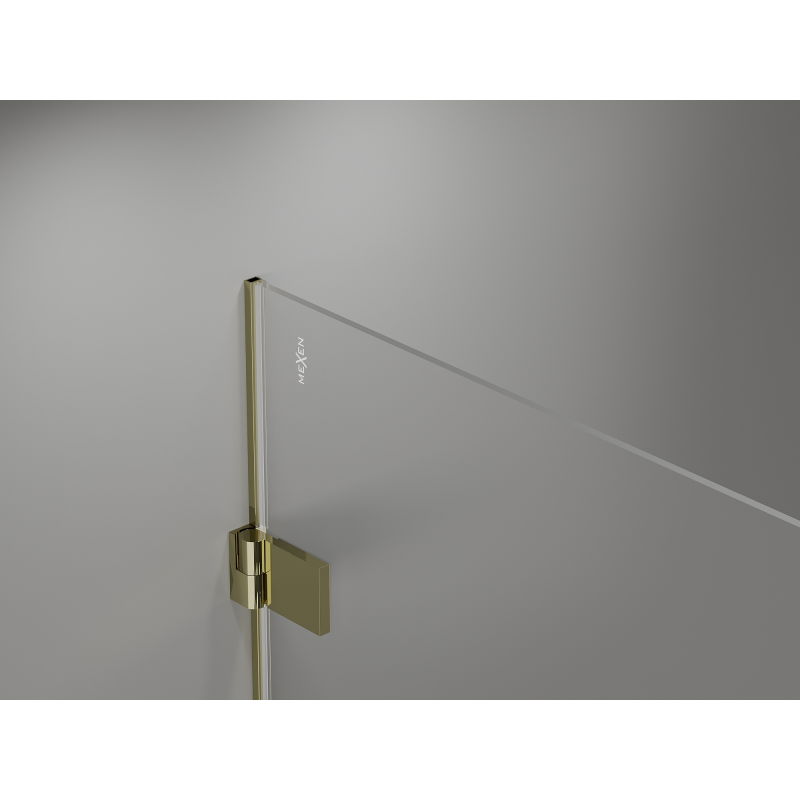 Mexen Lunar-B left hinged shower door 90 cm, transparent, gold - 832-090-000-50-00-L