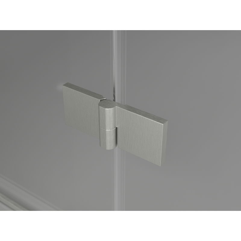 Mexen Lunar L 100 cm Left Hinged Shower Door, Transparent, Brushed Nickel - 834L-100-000-97-00-L