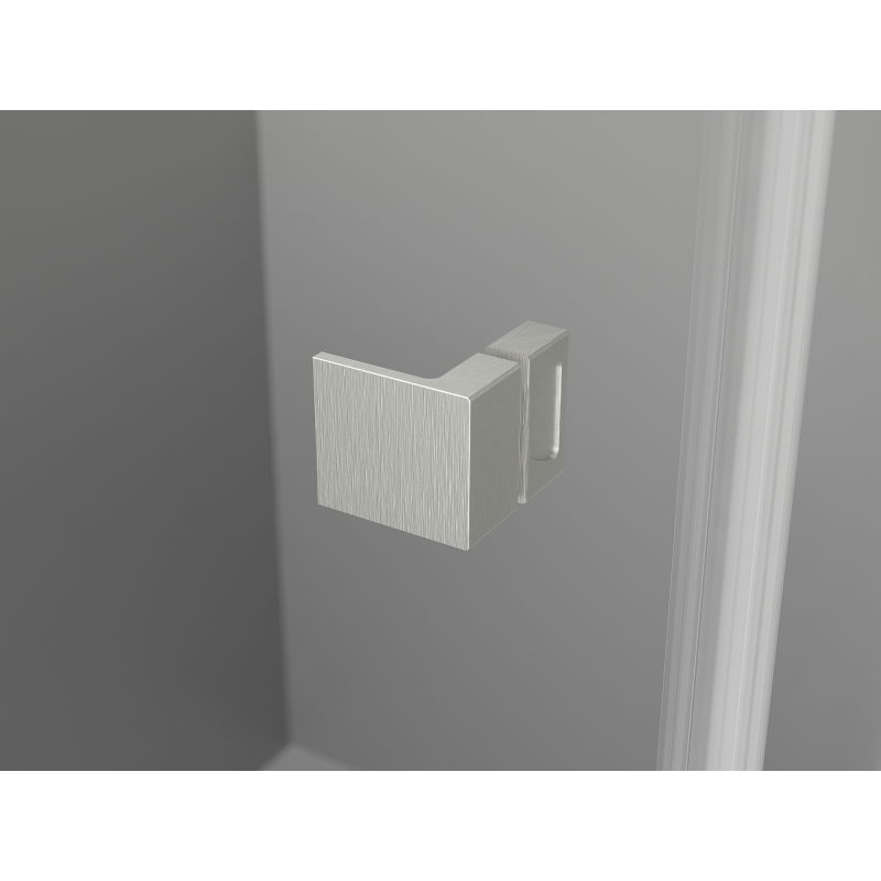 Mexen Lunar L 100 cm Left Hinged Shower Door, Transparent, Brushed Nickel - 834L-100-000-97-00-L