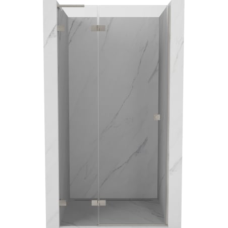 Mexen Lunar L 110 cm Left-Handed Hinged Shower Door, Transparent, Brushed Nickel - 834L-110-000-97-00-L