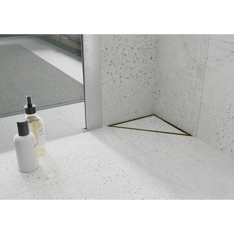 Mexen Flat-T M13 triangular floor drain 20 x 20 cm, gold - 1510320