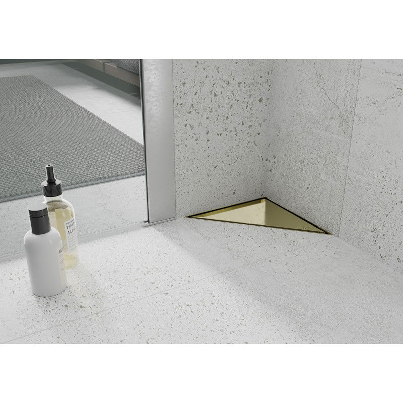 Mexen Flat-T M13 triangular floor drain 20 x 20 cm, gold - 1510320