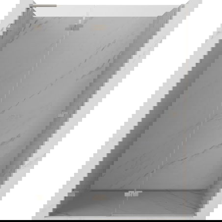 Mexen Lunar L 130 cm Left Hinged Shower Door, Transparent, Brushed Nickel - 834L-130-000-97-00-L