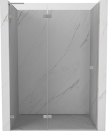 Mexen Lunar L 130 cm Left Hinged Shower Door, Transparent, Brushed Nickel - 834L-130-000-97-00-L