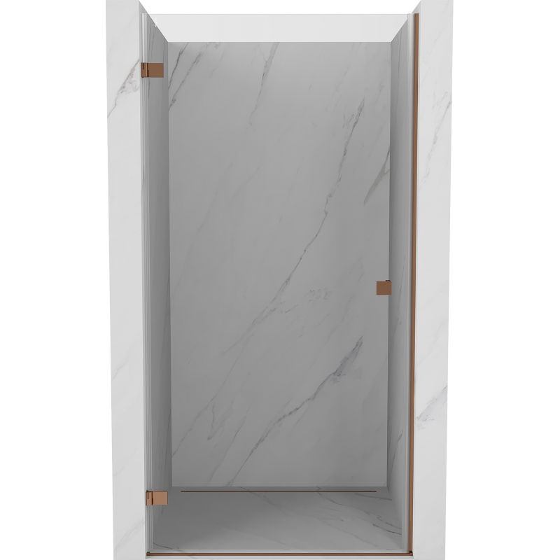 Mexen Lunar-B left hinged shower door 95 cm, transparent, pink gold - 832-095-000-60-00-L