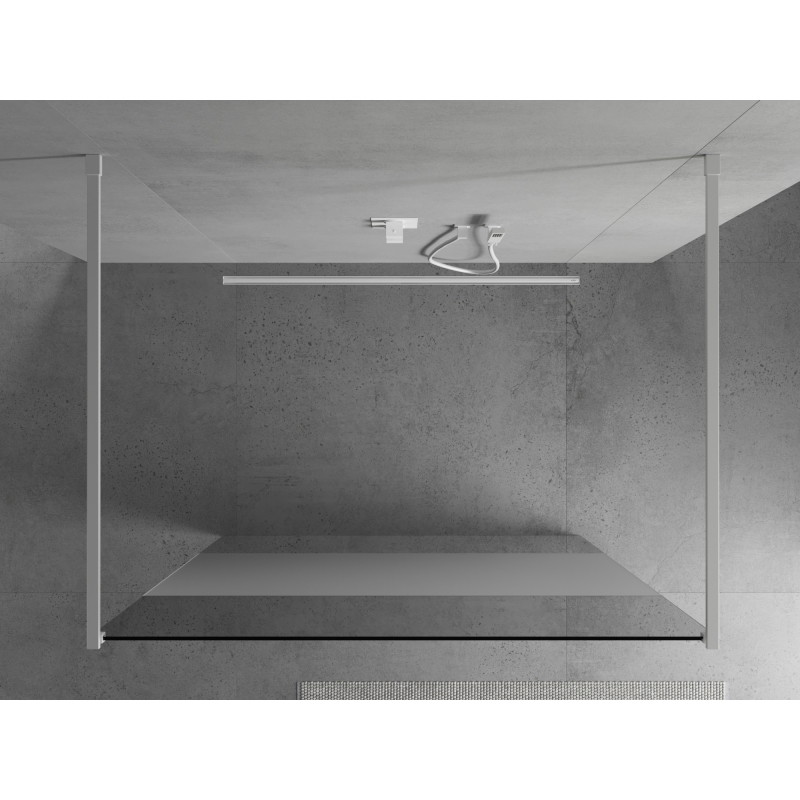 Mexen Kioto freestanding shower wall 100 x 200 cm, transparent/frost 8 mm, white - 800-100-002-20-35
