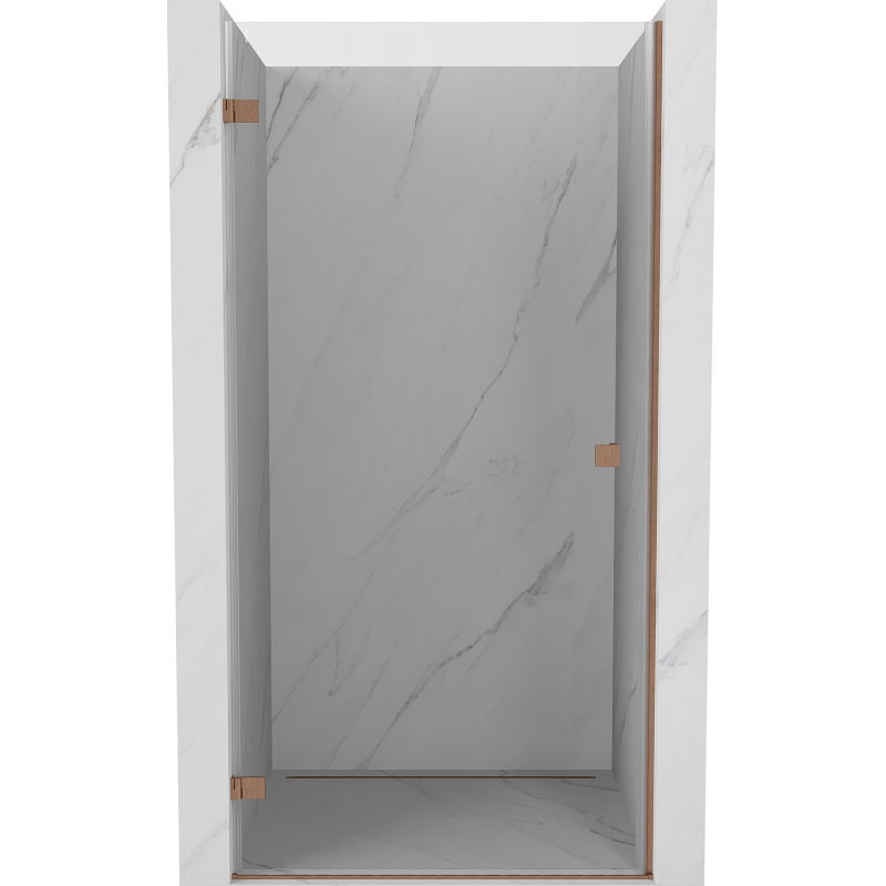 Mexen Lunar-B shower door, left opening 90 cm, transparent, brushed copper - 832-090-000-65-00-L
