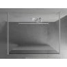Mexen Kioto standalone shower wall 110 x 200 cm, transparent/frosted 8 mm, white - 800-110-002-20-35