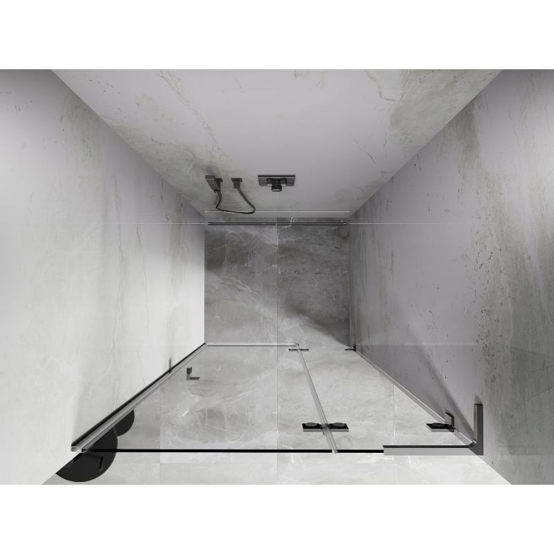 Mexen Lunar L Right Hinged Shower Door 100 cm, Transparent, Chrome - 834L-100-000-01-00-P