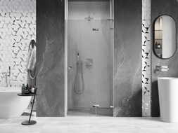 Mexen Lunar L shower door right-hinged 100 cm, clear, chrome - 834L-100-000-01-00-P
