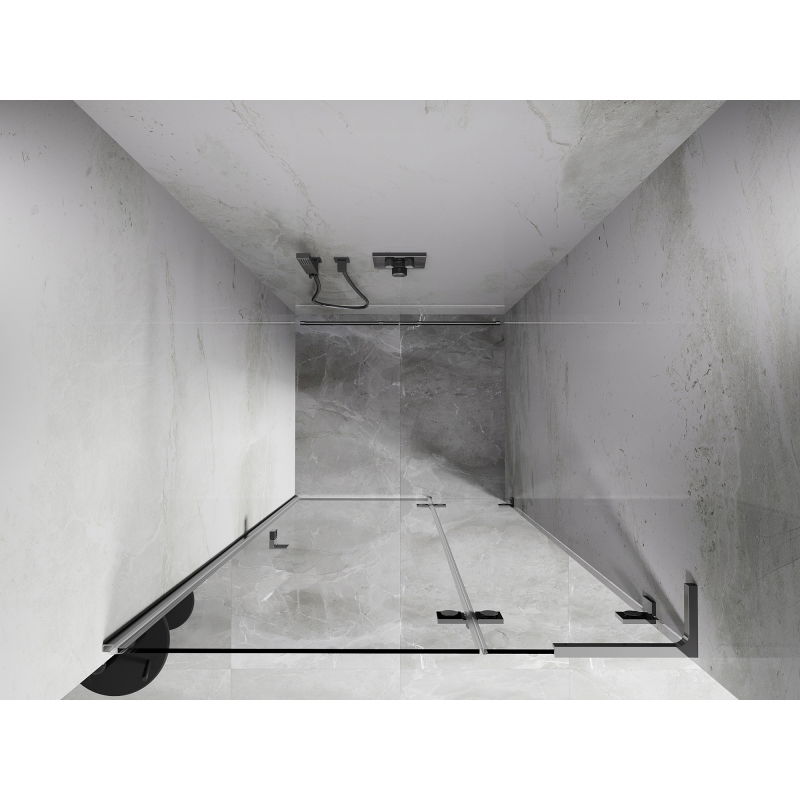 Mexen Lunar L right hinged shower door 105 cm, transparent, chrome - 834L-105-000-01-00-P