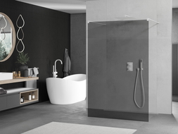 Mexen Kioto free-standing shower screen 100 x 200 cm, Graphite 8 mm, White - 800-100-002-20-40