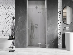 Mexen Lunar L shower door, right-hand hinged 120 cm, transparent, chrome - 834L-120-000-01-00-P