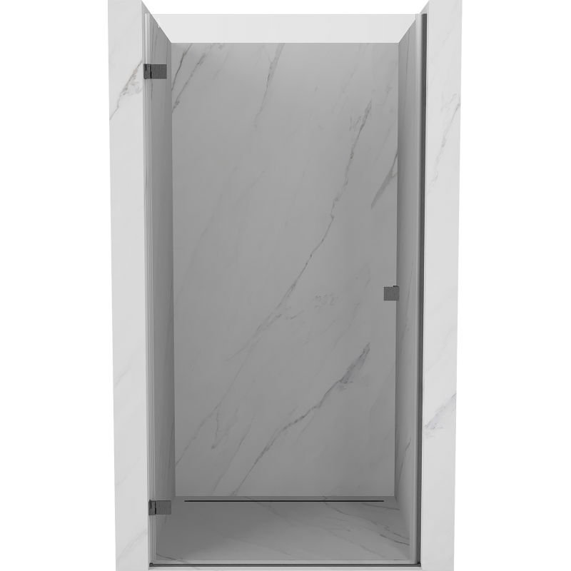 Mexen Lunar-B left hinged shower door 80 cm, transparent, brushed gun gray - 832-080-000-66-00-L