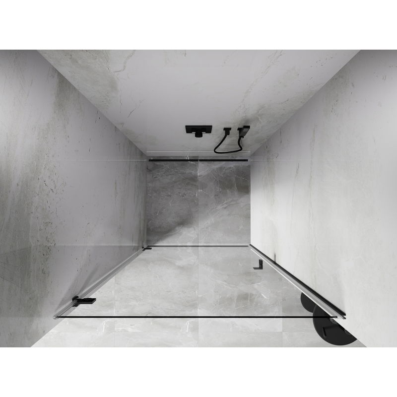 Mexen Lunar-B left hinge shower door 85 cm, transparent, gun gray brushed - 832-085-000-66-00-L