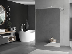 Mexen Kioto free-standing shower screen 100 x 200 cm, Mirror 8 mm, White - 800-100-002-20-50
