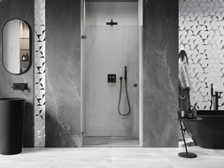 Mexen Lunar-B shower door swing left 95 cm, transparent, brushed gun gray - 832-095-000-66-00-L