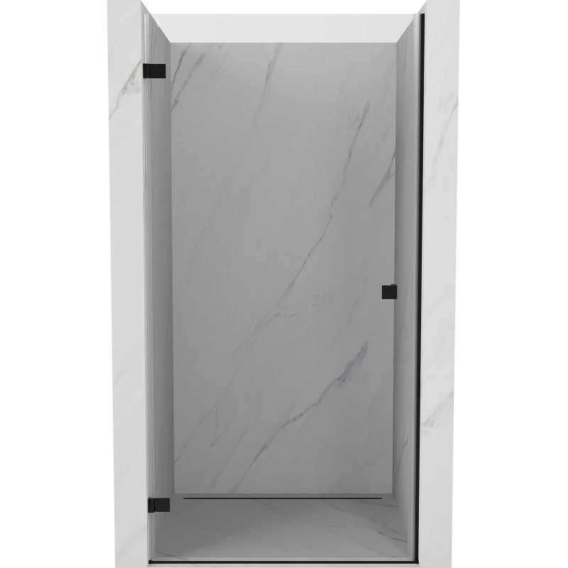 Mexen Lunar-B 60 cm Left Hinged Shower Door, Clear, Black - 832-060-000-70-00-L