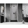 Mexen Lunar-B 65 cm Left-Swing Shower Door, Transparent, Black - 832-065-000-70-00-L