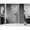 Mexen Lunar-B 65 cm Left-Swing Shower Door, Transparent, Black - 832-065-000-70-00-L