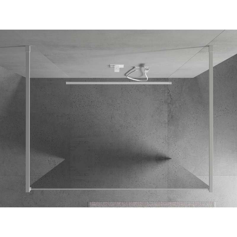 Mexen Kioto freestanding shower wall 120 x 200 cm, mirror 8 mm, white - 800-120-002-20-50