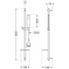 Mexen DQ00 sliding shower set, brushed gun gray - 785004581-66