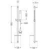 Mexen DQ00 sliding shower set, Graphite - 785004581-66