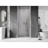 Mexen Lunar-B Left Hinged Shower Door 85 cm, Transparent, Brushed Nickel - 832-085-000-97-00-L