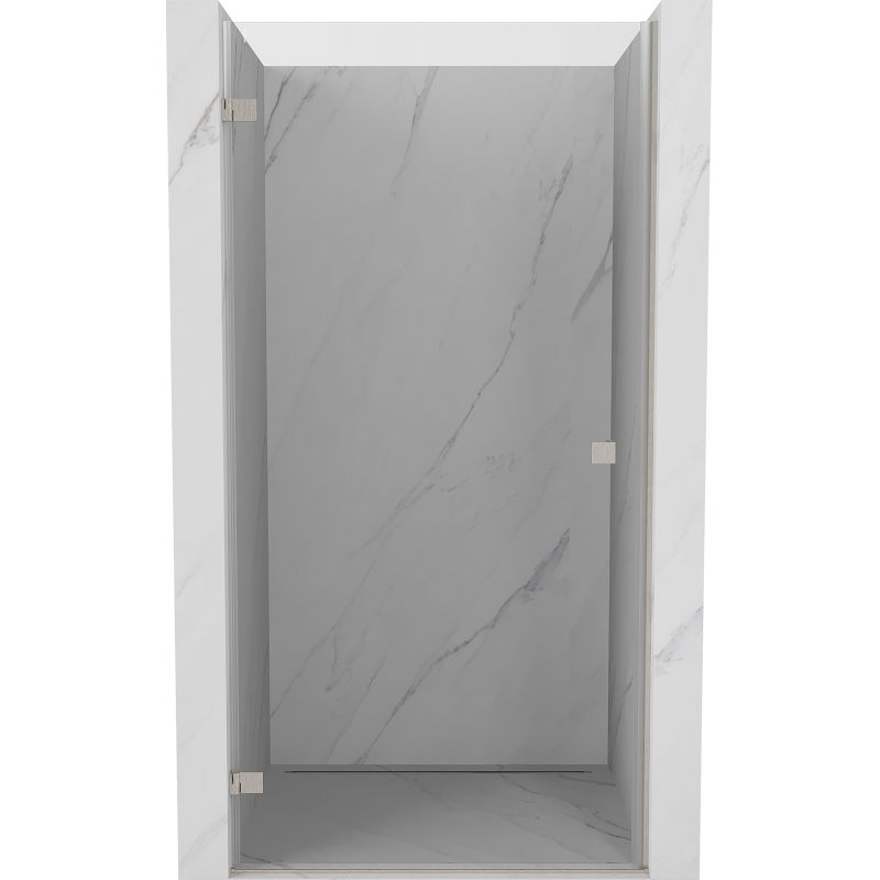 Mexen Lunar-B Left Hinged Shower Door 90 cm, Transparent, Brushed Nickel - 832-090-000-97-00-L