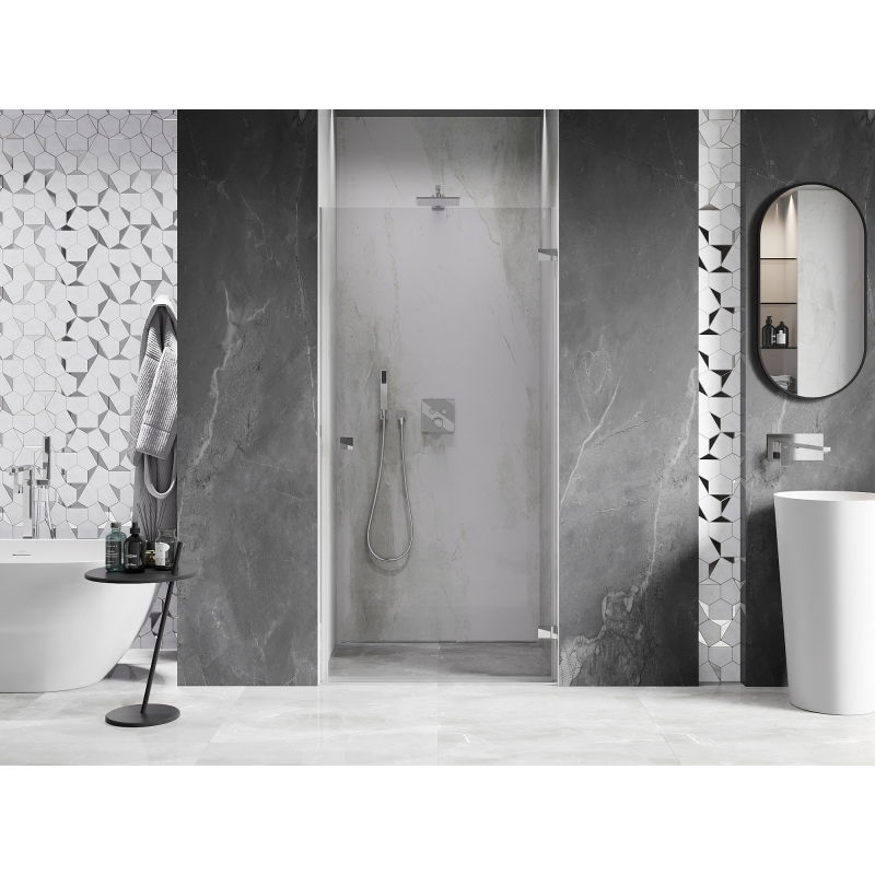 Mexen Lunar-B 75 cm Right-Swing Shower Door, Transparent, Chrome - 832-075-000-01-00-P