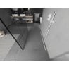 Mexen Kioto freestanding shower wall 130 x 200 cm, black grid 8 mm, white - 800-130-002-20-77