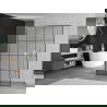 Mexen Kioto free-standing shower screen 130 x 200 cm, Transparent/Black pattern 8 mm, White - 800-130-002-20-77
