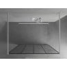 Mexen Kioto freestanding shower wall 130 x 200 cm, black grid 8 mm, white - 800-130-002-20-77
