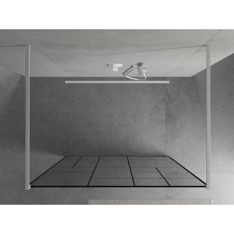 Mexen Kioto freestanding shower panel 100 x 200 cm, black pattern 8 mm, white - 800-100-002-20-78