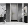 Mexen Lunar-B 80 cm Right Hinged Shower Door, Transparent, Brushed Gold - 832-080-000-55-00-P