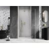 Mexen Lunar-B right hinged shower door 100 cm, transparent, brushed gold - 832-100-000-55-00-P