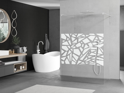 Mexen Kioto free-standing shower screen 100 x 200 cm, Transparent/White pattern 8 mm, White - 800-100-002-20-85