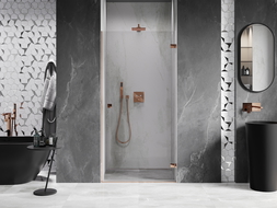 Mexen Lunar-B shower door swing right 85 cm, transparent, rose gold - 832-085-000-60-00-P