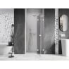 Mexen Lunar L right hinged shower doors 70 cm, transparent, white - 834L-070-000-20-00-P